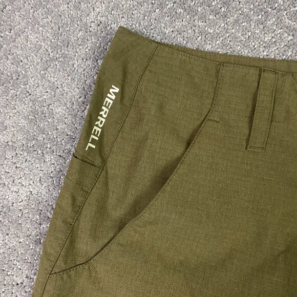 Merrell Shorts Men's 32 Olive Green Hiking Walking Outdoors Ripstop - Picture 2 of 12